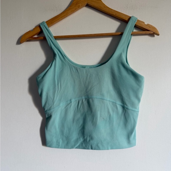 Aritzia TNAction Teal Buttery Soft Shelf Bra Cropped Tank Top size Small EUC - Picture 2 of 5